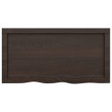 VidaXL Półka, ciemnobrązowa, 80x40x(2-6) cm, wykończone drewno dębowe