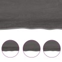VidaXL Blat stołu, ciemnobrązowy, 200x50x(2-6) cm, lite drewno dębowe