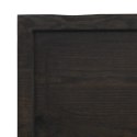 VidaXL Blat stołu, ciemnobrązowy, 200x50x(2-6) cm, lite drewno dębowe