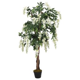 VidaXL Sztuczna wisteria, 840 liści, 120 cm, zielono-biała