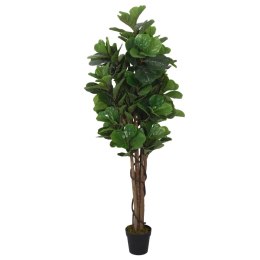 VidaXL Sztuczny figowiec dębolistny, 180 liści, 150 cm, zielony