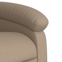 VidaXL Rozkładany fotel masujący, cappuccino, obity sztuczną skórą