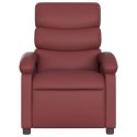 VidaXL Rozkładany fotel masujący, winna czerwień, obity sztuczną skórą