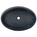 VidaXL Umywalka nablatowa, czarno-niebieska, owalna, 59x40x15 cm