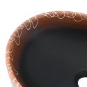 VidaXL Umywalka nablatowa, czarno-pomarańczowa, owalna, 47x33x13 cm