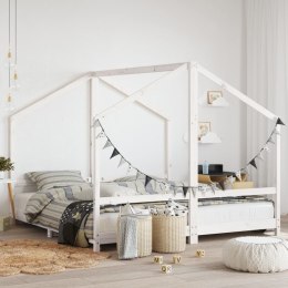 VidaXL Rama łóżka dziecięcego, biała, 2x(90x190) cm, drewno sosnowe