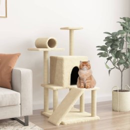 VidaXL Drapak dla kota z sizalowymi słupkami, kremowy, 110,5 cm