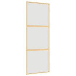 VidaXL Drzwi przesuwne, złote, 76x205 cm, mrożone szkło ESG, aluminium
