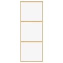 VidaXL Drzwi przesuwne, złote, 76x205 cm, przezroczyste szkło ESG