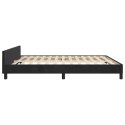 VidaXL Rama łóżka z zagłówkiem, czarna, 180x200 cm, aksamitna