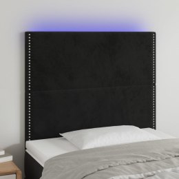 VidaXL Zagłówek do łóżka z LED, czarny, 90x5x118/128 cm, aksamit