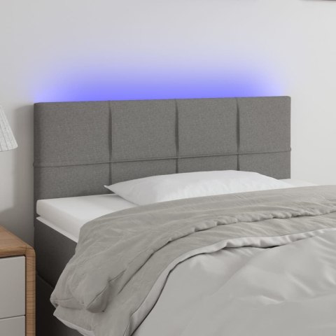 VidaXL Zagłówek do łóżka z LED, ciemnoszary, 90x5x78/88 cm, tkanina