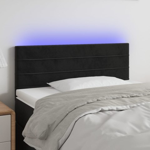 VidaXL Zagłówek do łóżka z LED, czarny, 90x5x78/88 cm, aksamit