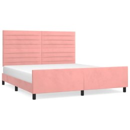 VidaXL Rama łóżka z zagłówkiem, różowa, 180x200 cm, aksamitna