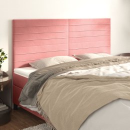 VidaXL Zagłówki do łóżka, 4 szt., różowy, 90x5x78/88 cm, aksamit