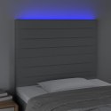 VidaXL Zagłówek do łóżka z LED, jasnoszary, 90x5x118/128 cm, tkanina