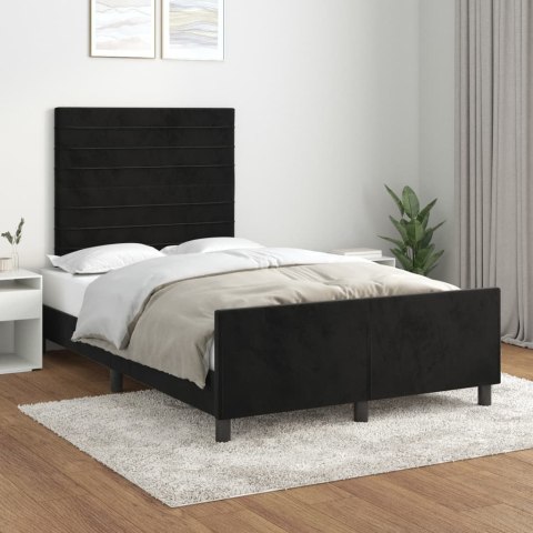 VidaXL Rama łóżka z zagłówkiem, czarna, 120x200 cm, aksamitna