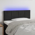 VidaXL Zagłówek do łóżka z LED, czarny, 90x5x78/88 cm, aksamit