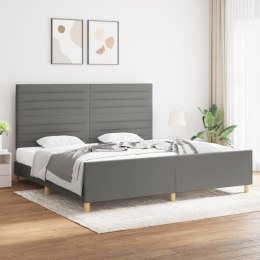 VidaXL Rama łóżka z zagłówkiem, ciemnoszara, 200x200 cm, obita tkaniną