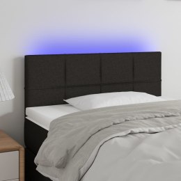 VidaXL Zagłówek do łóżka z LED, czarny, 80x5x78/88 cm, tkanina