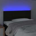 VidaXL Zagłówek do łóżka z LED, czarny, 80x5x78/88 cm, tkanina