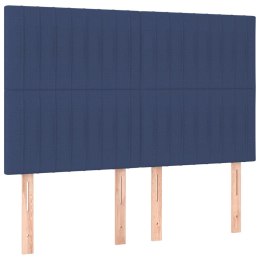 VidaXL Zagłówki do łóżka, 4 szt., niebieskie, 72x5x78/88 cm, tkanina