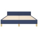 VidaXL Rama łóżka z zagłówkiem, niebieska, 140x200 cm, obita tkaniną
