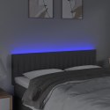 VidaXL Zagłówek do łóżka z LED, ciemnoszary, 144x5x78/88 cm, tkanina