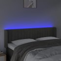 VidaXL Zagłówek do łóżka z LED, ciemnoszary, 147x16x78/88 cm, aksamit