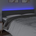 VidaXL Zagłówek do łóżka z LED, ciemnoszary, 160x5x78/88 cm, tkanina