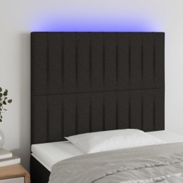 VidaXL Zagłówek do łóżka z LED, czarny, 100x5x118/128 cm, tkanina