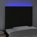 VidaXL Zagłówek do łóżka z LED, czarny, 100x5x118/128 cm, tkanina