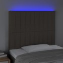 VidaXL Zagłówek do łóżka z LED, taupe, 100x5x118/128 cm, tkanina