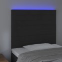 VidaXL Zagłówek do łóżka z LED, czarny, 80x5x118/128 cm, aksamit