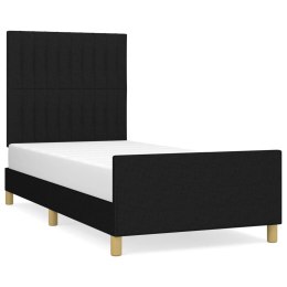 VidaXL Rama łóżka z zagłówkiem, czarna, 80x200 cm, obita tkaniną