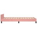 VidaXL Rama łóżka z zagłówkiem, różowa, 90x200 cm, aksamitna