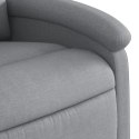 VidaXL Fotel rozkładany, jasnoszary, tapicerowany tkaniną