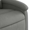 VidaXL Rozkładany fotel masujący, ciemnoszary, obity tkaniną