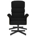 VidaXL Rozkładany fotel z podnóżkiem, czarny, obity tkaniną