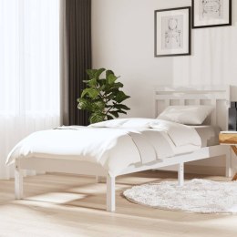 VidaXL Rama łóżka, biała, 90x190 cm, lite drewno