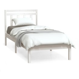 VidaXL Rama łóżka, biała, 90x190 cm, lite drewno