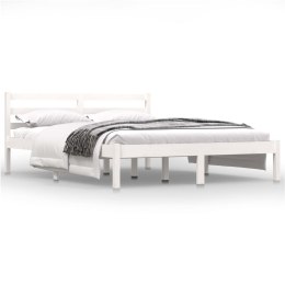 VidaXL Rama łóżka z litego drewna sosnowego, 140 x 190 cm, biała