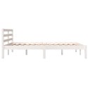 VidaXL Rama łóżka z litego drewna sosnowego, 140 x 190 cm, biała