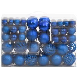 VidaXL 111-cz. zestaw ozdób świątecznych, niebieski, polistyren