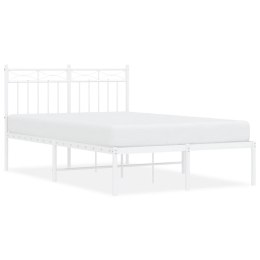 VidaXL Metalowa rama łóżka z wezgłowiem, biała, 120x190 cm