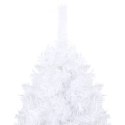 VidaXL Sztuczna choinka z lampkami i bombkami, biała, 240 cm