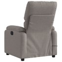 VidaXL Rozkładany fotel masujący, taupe, obity tkaniną