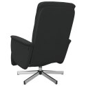 VidaXL Rozkładany fotel masujący z podnóżkiem, czarny, tkanina