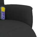 VidaXL Rozkładany fotel masujący z podnóżkiem, czarny, tkanina