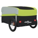 VidaXL Przyczepka rowerowa, czarno-zielona, 45 kg, żelazo